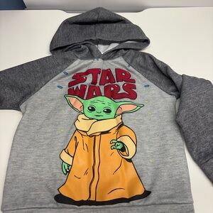 Star Wars Kids Gray and Red Hoodie with Baby Yoda